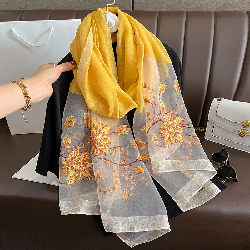 Woven Scarf Blanket - Lente Zomer Effen Zijden Sjaal Vrouwen