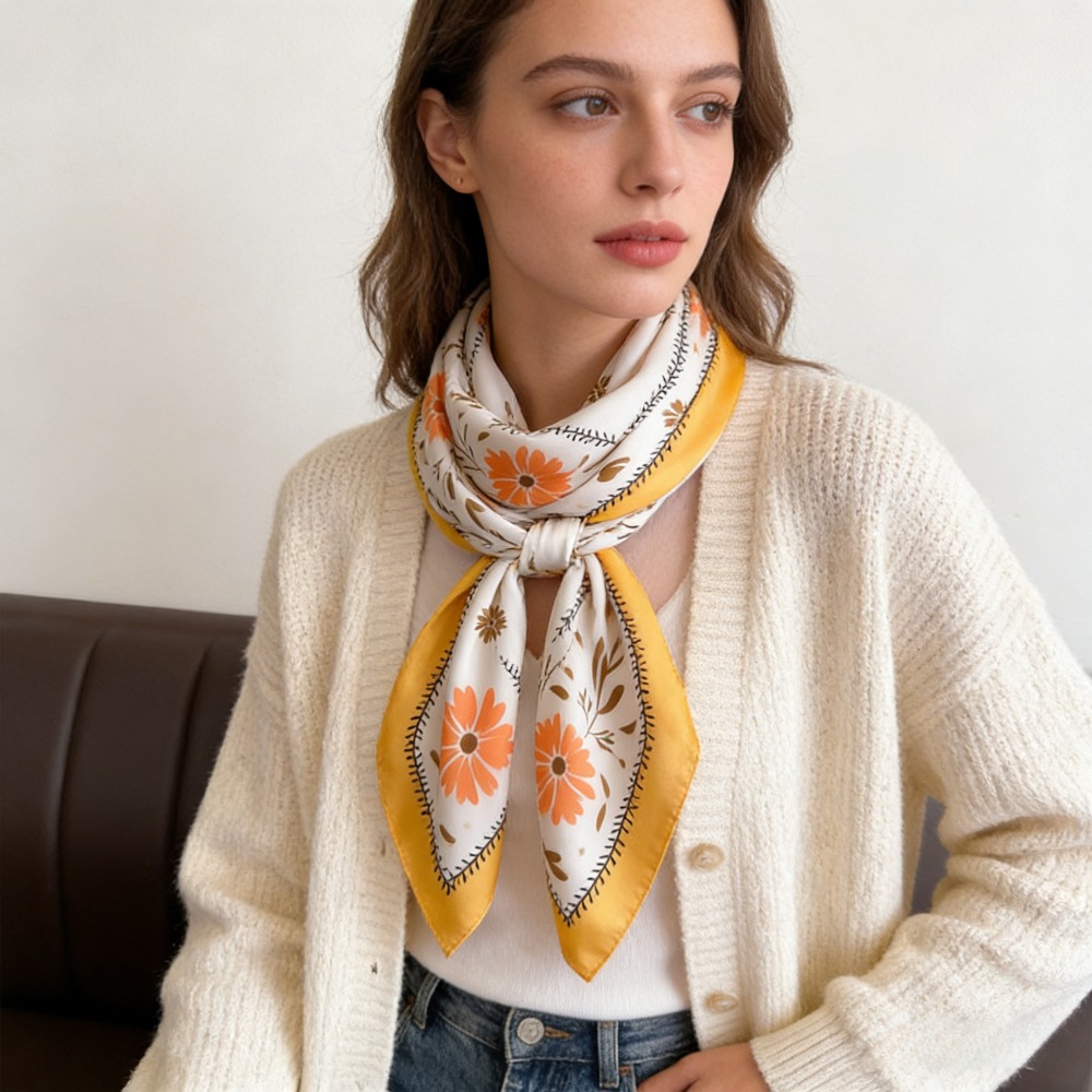 1Pc nieuwe bedrukte mode zijde - Scarf Silk Square recensie en prijs