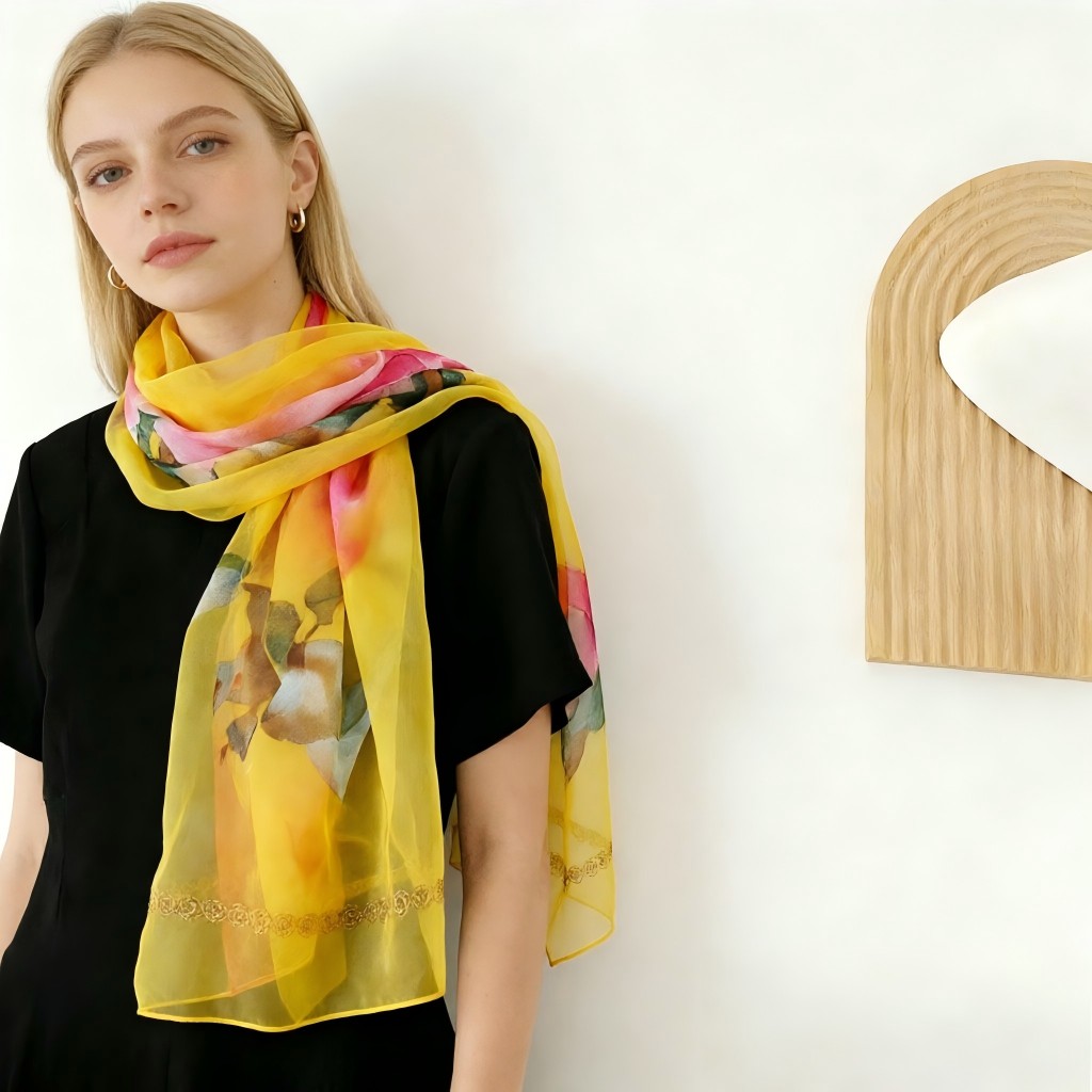 Mode Roos Bloem Georgette Chif - Face Scarf Mask recensie en prijs